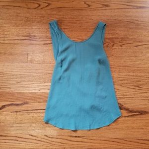 Cute teal tank with criss-cross layered back